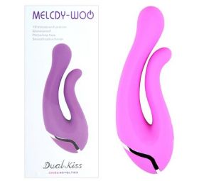 Melody Woo Dual Kiss Çift Uçlu Vibratör %100 Silikon- 17 cm